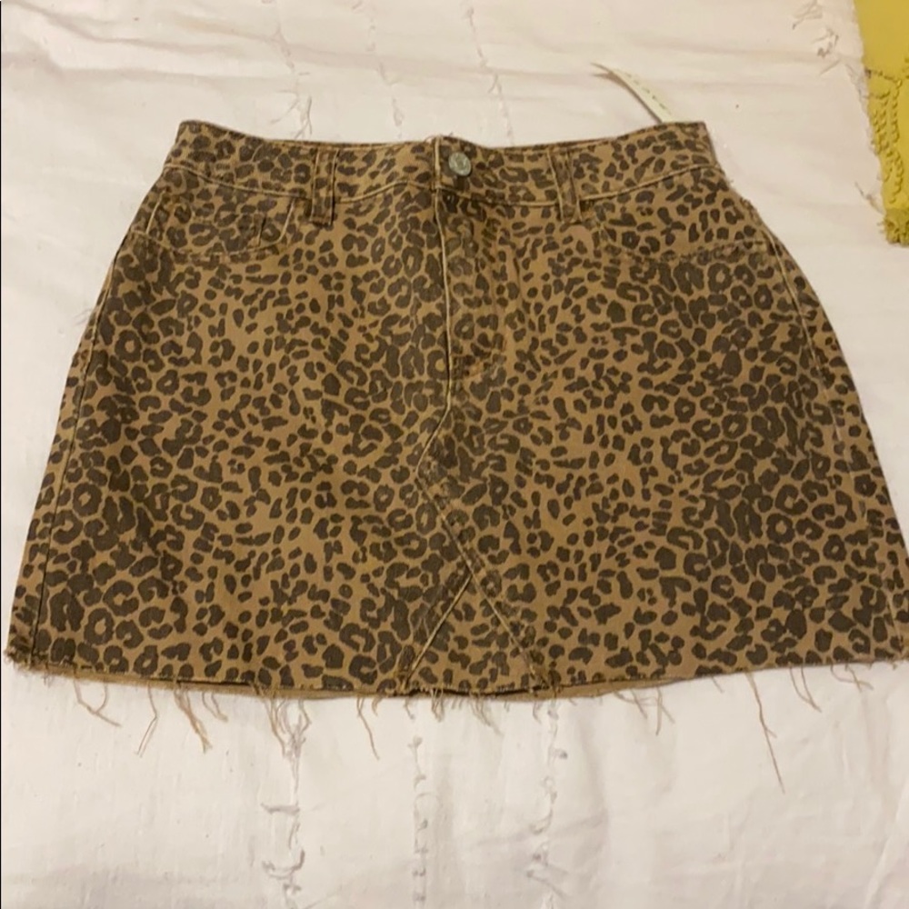 Cheetah Jean Skirt